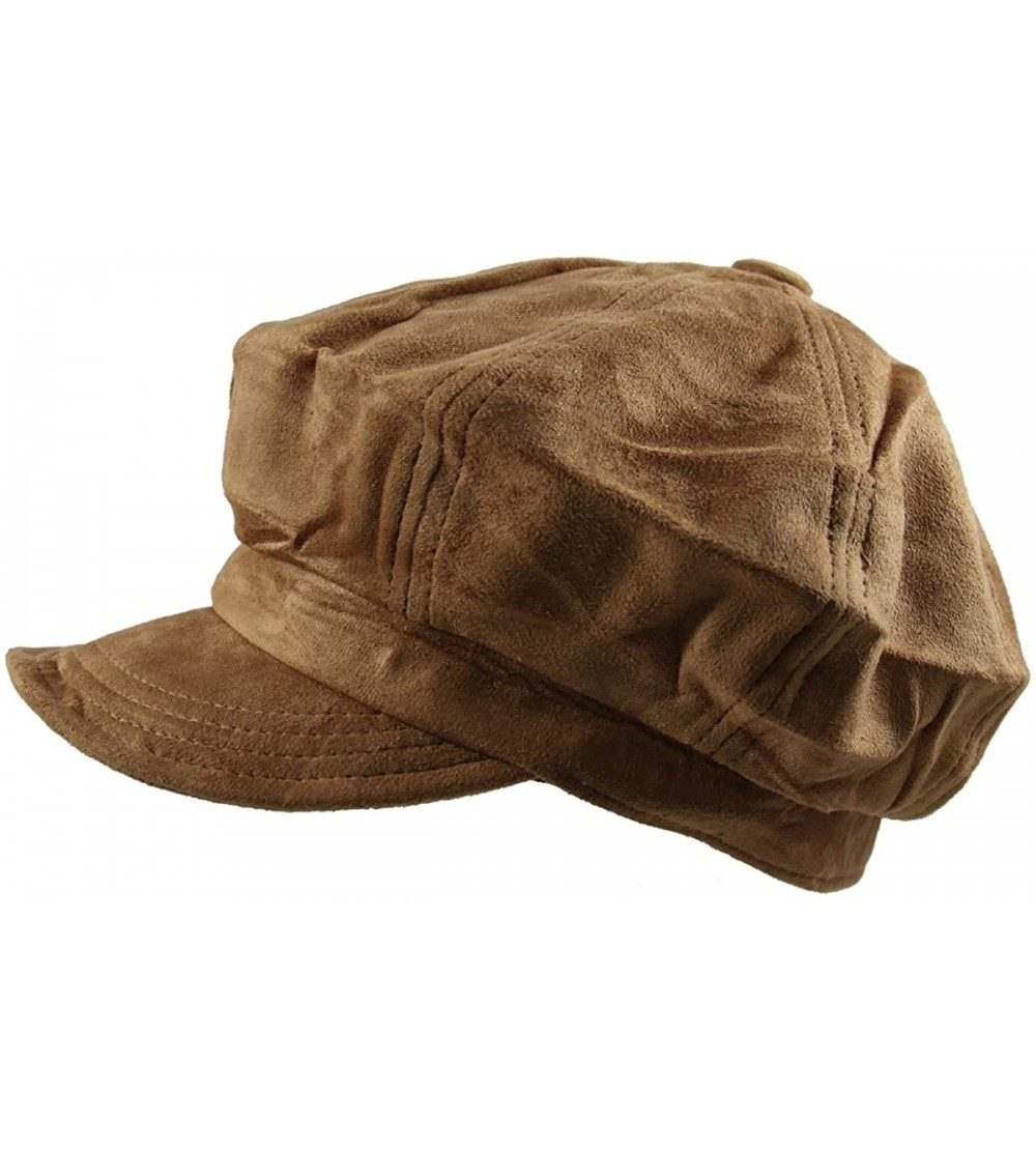 Newsboy Caps Suede Newsboy Cap - Camel - CR11YRDYYFF $12.22