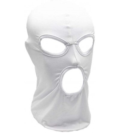 Balaclavas Balaclava Mask-Thin Lycra Three Holes Full Face Mask for Motorcycle Bike Hunting Cycling Cap Ski - White - CK18CSL...