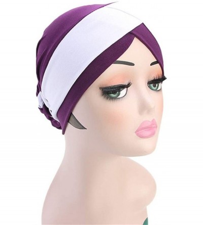 Skullies & Beanies Turban Soft Breathable Braided Durag Hair Snood Bun Hat Hair Braid - Tjm-341-1-beige - C218M263NHA $11.02