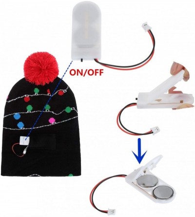 Skullies & Beanies LED Christmas Hat Light Up Beanie Knitted Sweater Holiday Celebrations Cap Xmas Gift - CY18A20CKDW $8.95
