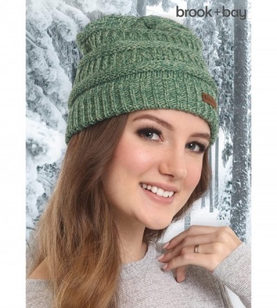 Skullies & Beanies Cable Knit Beanie for Women - Warm & Cute Multicolored Winter Knitted Caps for Cold Weather - Forest - CF1...