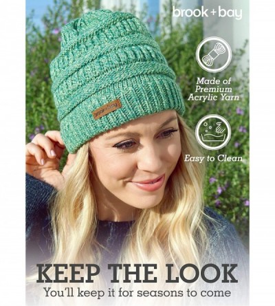 Skullies & Beanies Cable Knit Beanie for Women - Warm & Cute Multicolored Winter Knitted Caps for Cold Weather - Forest - CF1...