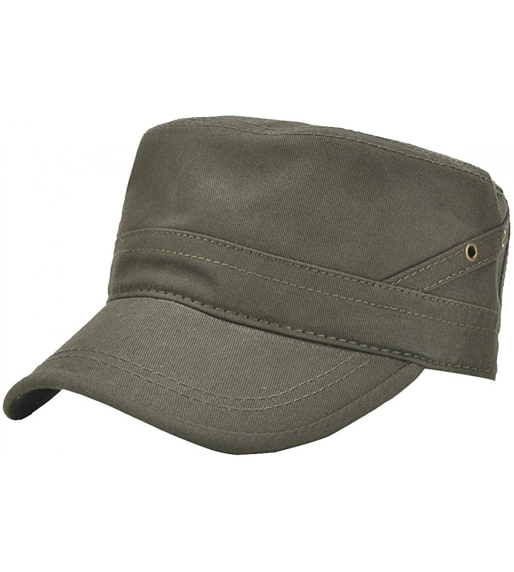 Baseball Caps Men's Cotton Flat Top Peaked Baseball Twill Army Military Corps Hat Cap Visor - 2017 Army Green - C217Y05GU99 $...