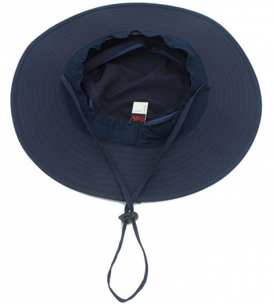 Sun Hats Outdoor Mesh Boonie Hat Outdoor UPF 50+ Wide Brim Sun Hat Windproof Fishing Hats - Navy Blue - C118TA6CS6C $11.99