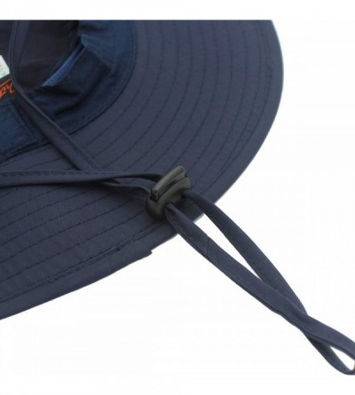 Sun Hats Outdoor Mesh Boonie Hat Outdoor UPF 50+ Wide Brim Sun Hat Windproof Fishing Hats - Navy Blue - C118TA6CS6C $11.99