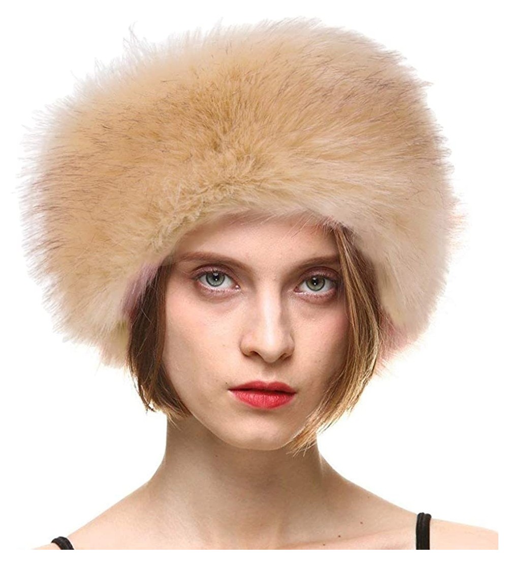 Cold Weather Headbands Faux Fur Headband with Elastic Fluffy Fur Hat Winter Ear Warmer Women Earmuff Ski Cold Weather Caps - ...