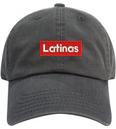 Baseball Caps Latinas Dad Hat Cotton Baseball Cap Polo Style Low Profile - Charcoal - CP1865A2GS4 $8.63