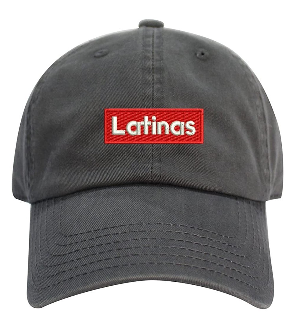 Baseball Caps Latinas Dad Hat Cotton Baseball Cap Polo Style Low Profile - Charcoal - CP1865A2GS4 $8.63