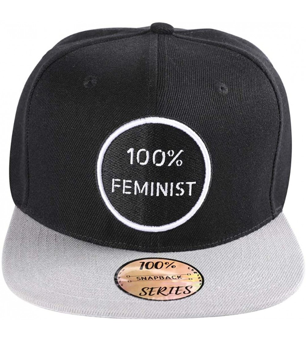 Baseball Caps 100% Series Snapback Adjustable Mens Cap Unisex Fitted Relaxed Collection (100% Feminist) - CE194I49OC5 $10.55