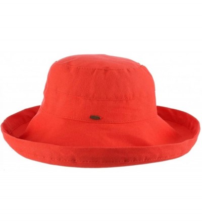 Sun Hats Women's Cotton Hat with Inner Drawstring and Upf 50+ Rating - Coral - C71130G37B7 $27.90