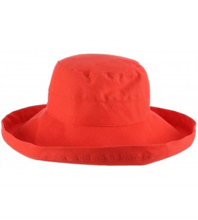 Sun Hats Women's Cotton Hat with Inner Drawstring and Upf 50+ Rating - Coral - C71130G37B7 $27.90