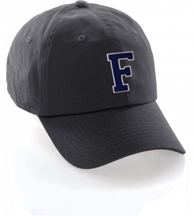 Baseball Caps Custom Hat A to Z Initial Letters Classic Baseball Cap- Charcoal Hat White Navy - Letter F - CG18ET605MX $25.04