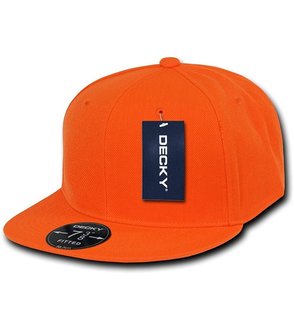 Baseball Caps Retro Fitted Cap - Orange - C111DJJ425F $17.42