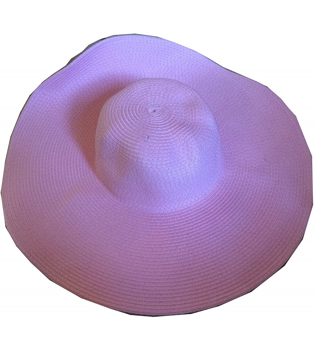 Sun Hats Women Sun Hat Brim Beach Straw Floppy Derby Cap - Sh02-pink - CW12E4JX9QV $14.96