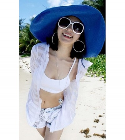 Sun Hats Women Sun Hat Brim Beach Straw Floppy Derby Cap - Sh02-pink - CW12E4JX9QV $14.96