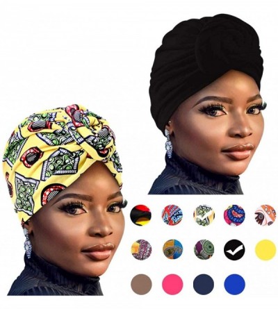 Skullies & Beanies Women Pre-Tied Bonnet Turban for Women Printed Turban African Pattern Knot Headwrap Beanie - C8192UYENKX $...