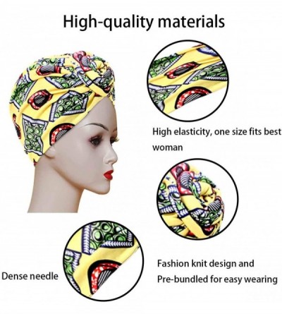 Skullies & Beanies Women Pre-Tied Bonnet Turban for Women Printed Turban African Pattern Knot Headwrap Beanie - C8192UYENKX $...