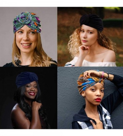 Skullies & Beanies Women Pre-Tied Bonnet Turban for Women Printed Turban African Pattern Knot Headwrap Beanie - C8192UYENKX $...