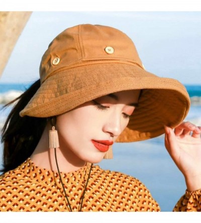 Sun Hats Adjustable Outdoor Protection Foldable Ponytail - Ginger - CJ18S4WXLHL $12.99