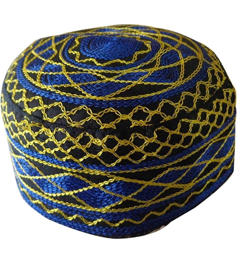 Skullies & Beanies Kufi Hat Men Kufi Kofi Topi Tupi Embroidery Skull Cap Muslim Islam L Mens 310 - CA12J7TPLXH $7.57