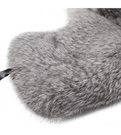 Bomber Hats Men's Rabbit Fur Trapper Hat Ear Flaps Russian Style Ushanka Hat - Grey Rabbit Fur - C518H89XKOC $26.95