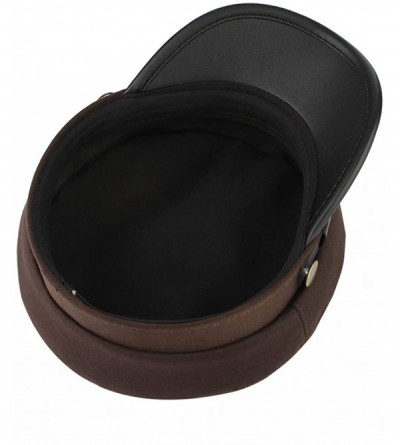 Berets Unisex Classic British Flat Top Fisherman Hat Cotton Breton Fiddler Hat - Coffee - CC18HEK3MN7 $6.96