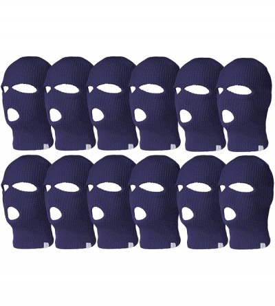 Balaclavas 12 Pack 3 Hole Ski Face Mask Balaclava - Navy - CC192K8UUON $34.83