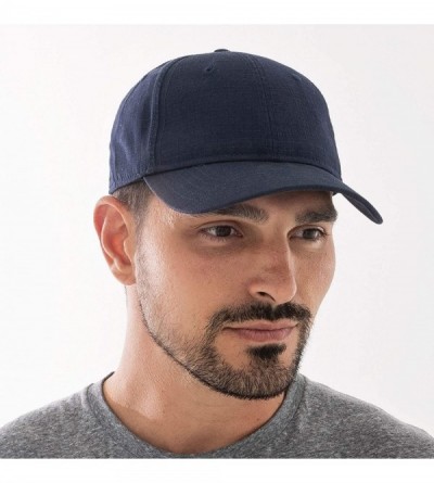 Baseball Caps Ripstop Blank Performance Navy Hat - Adjustable Size Baseball Cap for Men & Women - CX18A6GXU28 $8.94
