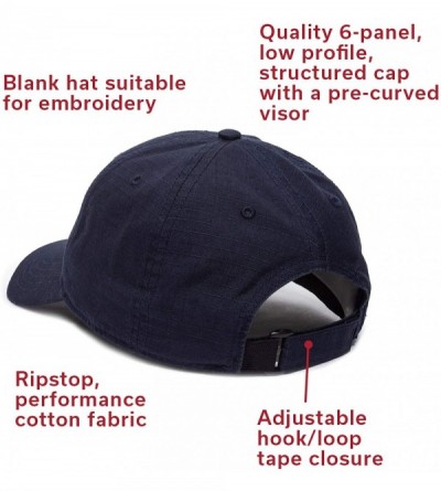 Baseball Caps Ripstop Blank Performance Navy Hat - Adjustable Size Baseball Cap for Men & Women - CX18A6GXU28 $8.94