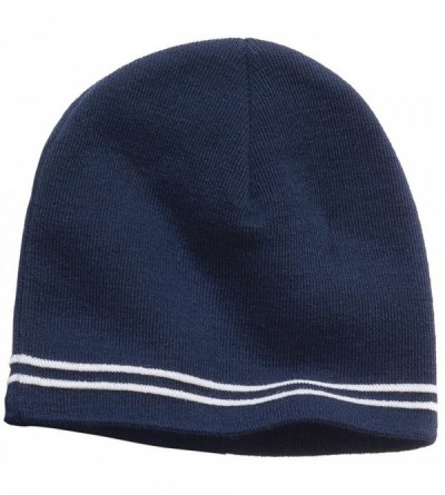 Skullies & Beanies Men's Spectator Beanie - True Navy/ White - CG11QDSMSJL $8.49