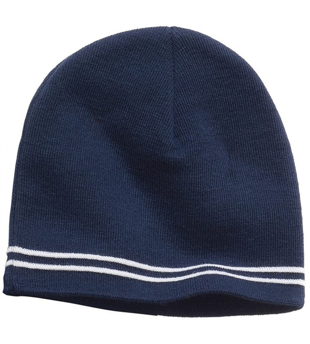 Skullies & Beanies Men's Spectator Beanie - True Navy/ White - CG11QDSMSJL $8.49