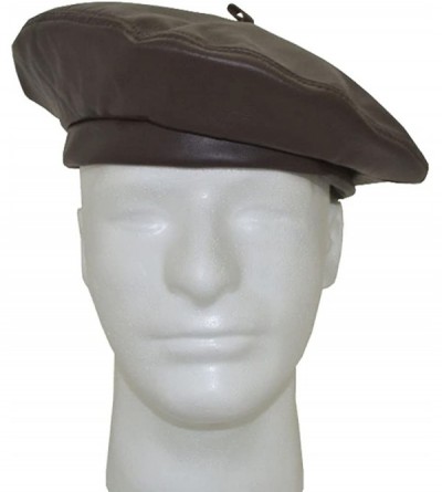 Berets Winner Caps Unisex Cowhide Leather Beret Made in USA - Metallic Gold - CC18QXZ52AT $32.70