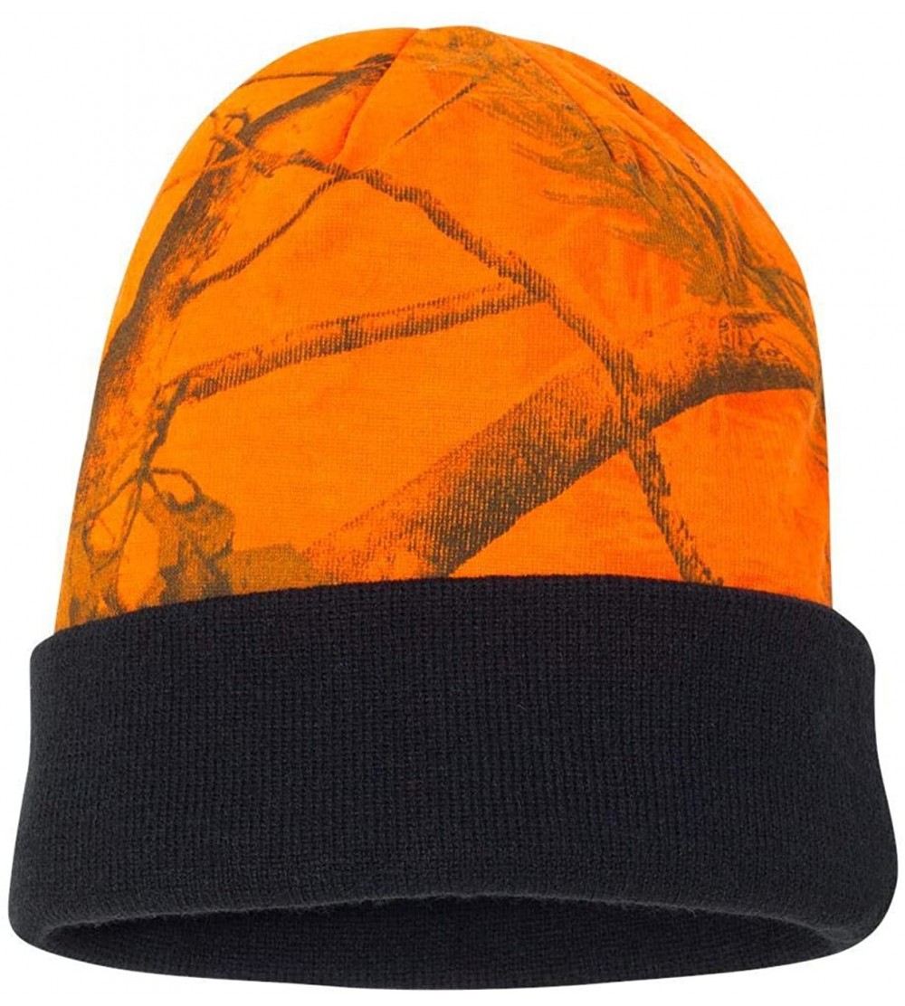 Skullies & Beanies Men's Breakup 12 Inch Knit Cap - Blaze Realtree Ap/Black - CH12EGAETV1 $8.38