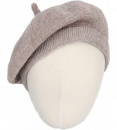 Berets Beret Hat Breathable Mesh Summer Straw French Berets KRF1165 - Grey - CE18R5TS5GN $27.68