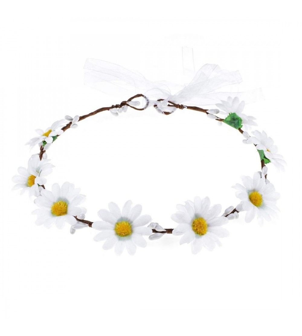 Headbands Sunflower Crown Bridal Headpiece Festivals Headband (white) - white - CA18M0O93KA $17.83
