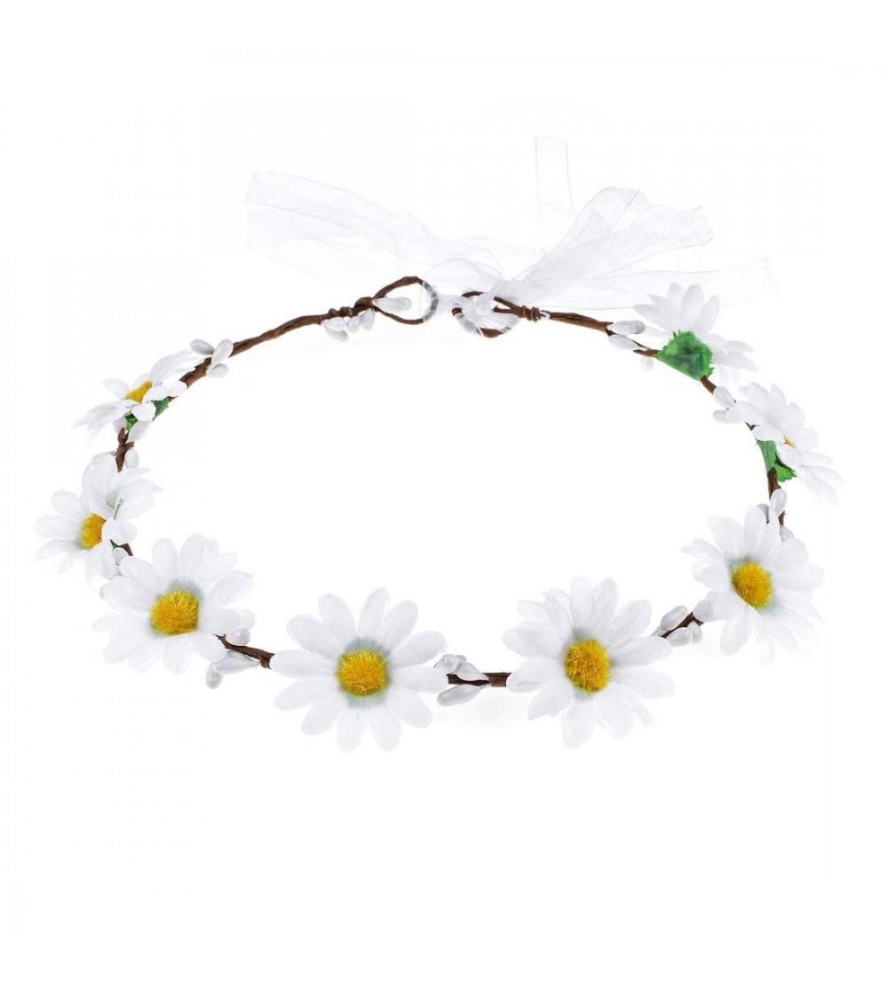 Headbands Sunflower Crown Bridal Headpiece Festivals Headband (white) - white - CA18M0O93KA $7.23