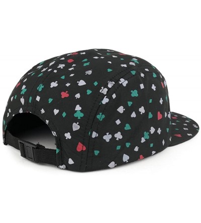 Baseball Caps 5-Panel Lightweight Unstructured Playing Card Print Flatbill Snapback Cap - Black - CW17YR6HTK6 $15.22