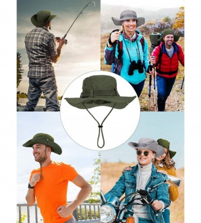 Sun Hats Pieces Fishing Foldable Double Sided Outdoor - Arm Green- Light Grey - CW194MTTI65 $17.88