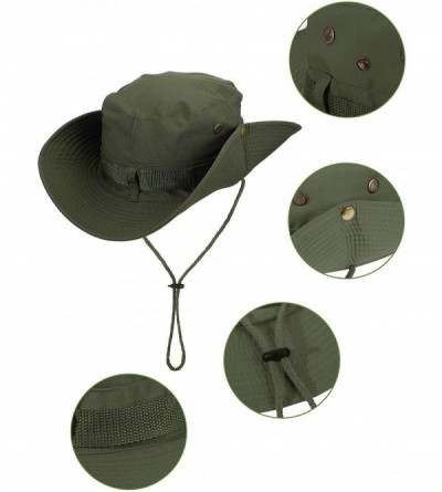 Sun Hats Pieces Fishing Foldable Double Sided Outdoor - Arm Green- Light Grey - CW194MTTI65 $17.88