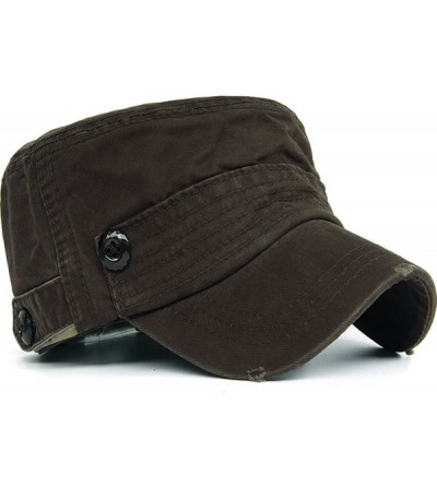 Baseball Caps Men Women Vintage Distressed Washed Cotton Twill Cadet Army Cap Adjustable Military Hat Flat Top Baseball Cap -...