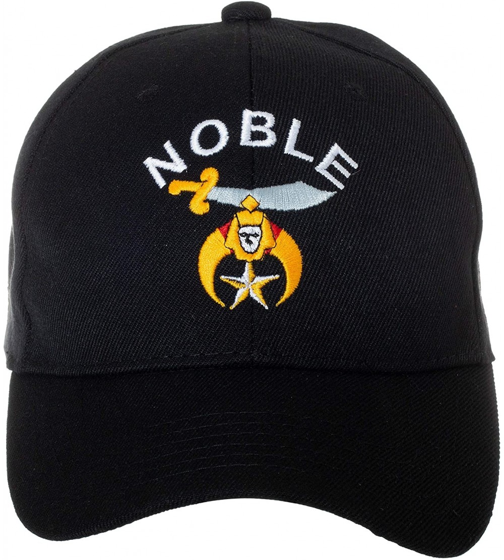 Baseball Caps Noble Shriners Emblem Freemasons Embroidered Black Adjustable Baseball Cap - CO18HI57KQO $13.82
