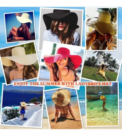 Sun Hats Women's Wide Brim Sun Hat - Sun Protection Floppy Straw Hat Summer Beach Hat - CY196E9GCTI $12.84