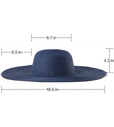 Sun Hats Women's Wide Brim Sun Hat - Sun Protection Floppy Straw Hat Summer Beach Hat - CY196E9GCTI $12.84