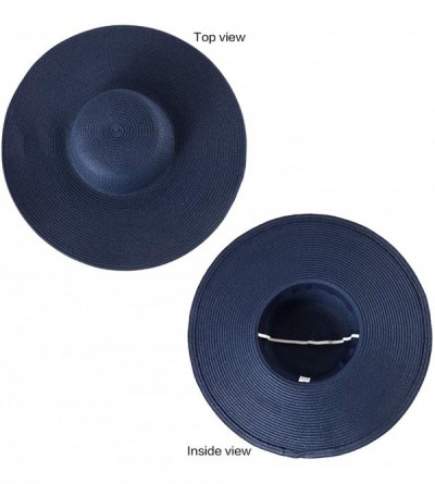 Sun Hats Women's Wide Brim Sun Hat - Sun Protection Floppy Straw Hat Summer Beach Hat - CY196E9GCTI $12.84