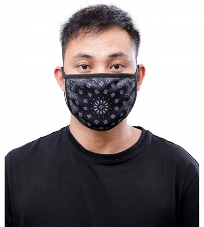 Balaclavas Bandana Fashion Face Mask - Black Paisley - CP198DE49XW $18.77