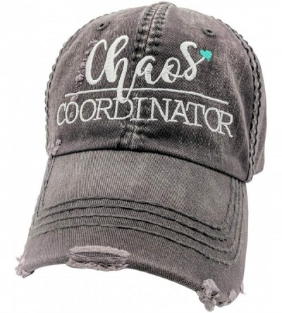 Baseball Caps Women's- Customized- Mom- Chaos Coordinator Baseball Cap - Grey/Customized - CR18H8I82Y3 $32.19