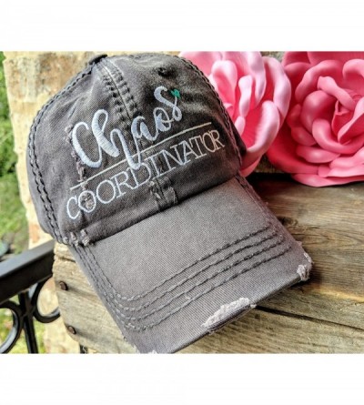 Baseball Caps Women's- Customized- Mom- Chaos Coordinator Baseball Cap - Grey/Customized - CR18H8I82Y3 $32.19