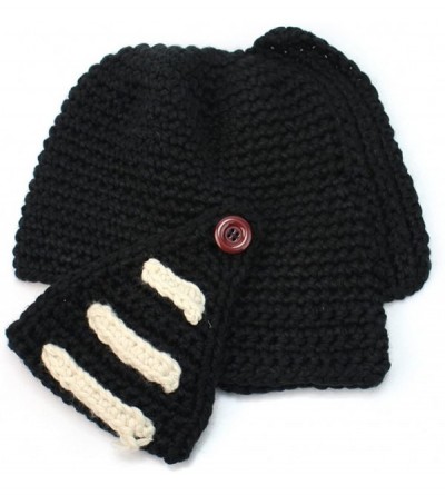 Balaclavas Cool Crochet Knit Roman Knight Helmet Ski Hat Winter Warm Mask Beanie Black - C911JVD0FIV $14.43