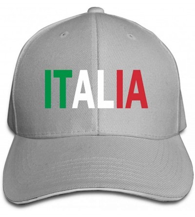 Baseball Caps Italia Outdoor Snapback Sandwich Duck Tongue Cap Adjustable Baseball Hat Plain Cap for Men Women - Ash - CE18H8...