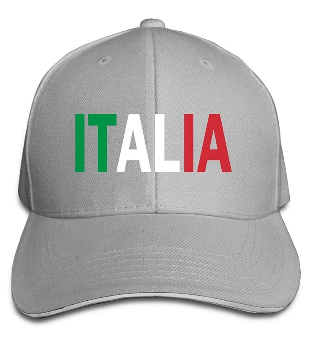 Baseball Caps Italia Outdoor Snapback Sandwich Duck Tongue Cap Adjustable Baseball Hat Plain Cap for Men Women - Ash - CE18H8...